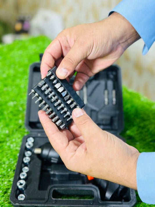 Portable Cordless Electric Screwdriver Set (47-in-1) – 3.6V Rechargeable Power Driver, 90° Rotatable Handle, LED Light for Home & DIY Repairs