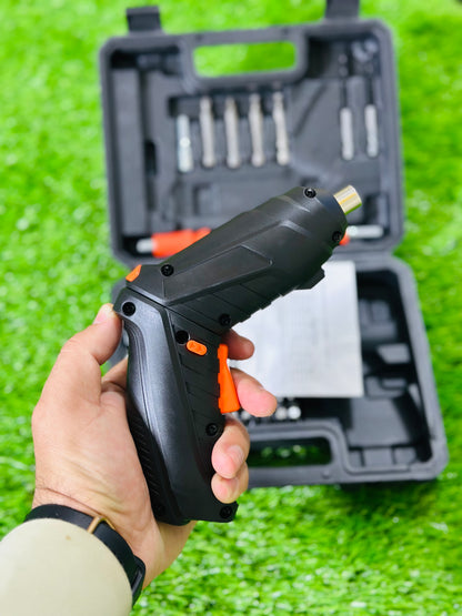 Portable Cordless Electric Screwdriver Set (47-in-1) – 3.6V Rechargeable Power Driver, 90° Rotatable Handle, LED Light for Home & DIY Repairs